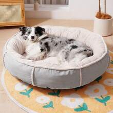 1pc Pet Bed For Dogs & Cats, Warm Plush Material With Enclosed Design, Suitable For Small, Medium, Large Pets, Anti-Slip & Moisture-Proof Bottom, Ideal For Autumn And Winter - Multicolor - View 12