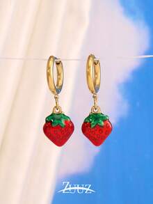 1 Đôi bông tai mặt dây chuyền tròn kiểu Punk bằng thép không gỉ mạ vàng, được chế tác thủ công, trang sức nữ, quà tặng dự tiệc - Hoa tai - Xem 8