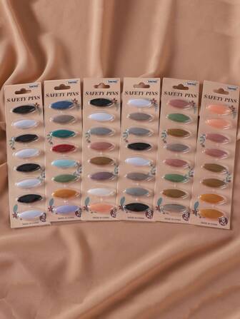 8 pièces/paquet Épingles et broches colorées mode femme pour foulard hijab, couleurs aléatoires