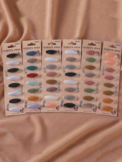 8pcs/Pack Random Color Women's Fashion Colorful Scarf Hijab Pins & Brooches