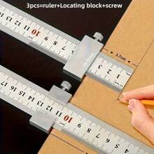 30cm/40CM Metal Carpenter Carpentry Square Woodworking Tools Carpentry Steel Ruler Positioning Limit Block Measuring Marking Gauge A Square Measuring Mark For A Stop Block