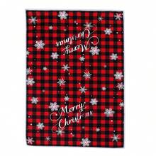 2025 New Design Christmas Snowflake Black Red Buffalo Check Plaid Microfiber Kitchen Dish Towels 16x24 Inches (40x60cm) - Super Absorbent Polyester Tea Towels, Holiday Dish Cloths, Festive Home Decor, Cozy Xmas Gifts