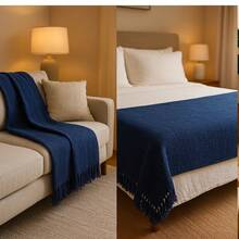 Giant Luxury Sofa Blanket 120x210 Protective Sofa Cover Type - 深棕色混合 - 查看 9
