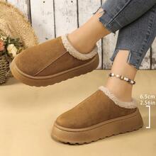 Winter 2024 Neue Auslandshandelswaren Uggs Damen Samt warm dicke Sohlen ohne Absatz geschlossene Zehen Wolle Halbschuhe - Dicke Kamelfarbe - Übersicht 3