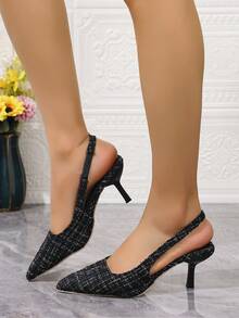 Sapatos de Salto Alto Elegantes e da Moda para Festa e Noite, Bico Fino, Fechados, Salto Alto, Sandálias de Salto Fino, Plus Size