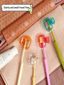 2/4/8pcs Portable Toothbrush Head Covers, Plastic Material, Size 4.5cm/1.8in | Ideal For Travel Essential Toothbrush Covers | Portable Plastic Toothbrush Case With Easy Open And Close Storage Box - Transparent Blue Protective Cover, Bathroom Accessory Essential For Home And Travel, Alcohol-Free - Multicolor - View 12