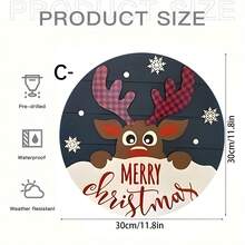 4 Stücke Weihnachtsstil Holzbrett Gemälde - rund, geeignet für Heimdekoration und Zusammenkünfte - perfekte Geschenkidee, Weihnachtsthemen Heimdekoration, ideal für Weihnachten - Holzschnitt-Malerei-Kreis - Übersicht 12