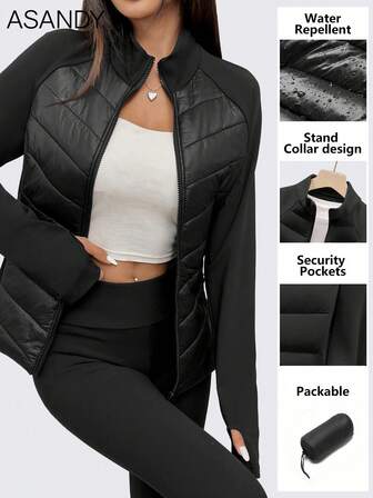 ASANDY Women's Autumn/Winter Lightweight Warm Fitted Waist Fashionable Padded Coat