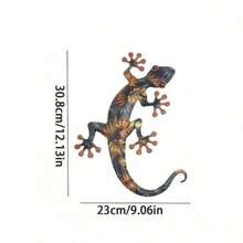 2 buc siluete Gecko metalice în stil rustic, artizanat din fier forjat, potrivite pentru decorarea pereților, decorațiuni din fier suspendat pe perete, nu necesită electricitate, decorare grădină - Negru - Vizualizare 12