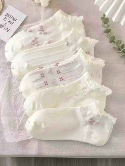 1 双随机 INS 风格泡泡蝴蝶结百搭白袜