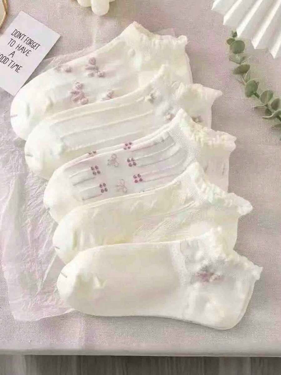 1 双随机 INS 风格泡泡蝴蝶结百搭白袜 - 白色 - 查看 1