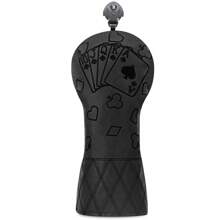 经典复古扑克图案黑色木质推杆头套 - 优质耐用的防护装备 | 适合年轻潮流人士和家庭高尔夫爱好者 - 黑色 - 查看 12