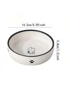 PETSIN Ceramic Cat Bowl, Large Capacity Pet Bowl For Cat Food, Kitten Bowl, Water Dish, Non-Slip Round Dog Feeder - White - View 7