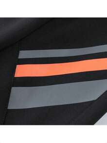 男式拼接拉链运动田径套装，春秋季 - 黑色 - 查看 4