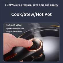 La marmite 1 pièce avec couvercle a une taille de de 8,5 QT, une taille de de marmite avec deux poigné, peut être utilisée pour la cuisson du pain, et est antiadhésive et adaptée aux plaques de cuisson et aux plaques de cuisson à induction. - Noir - Voir 5