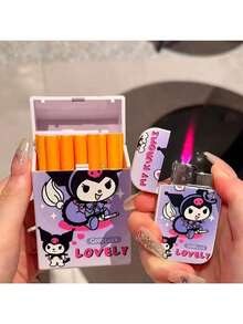 1 Sanrio For Hello Kitty Cute Cartoon Cigarette Case, Can Hold 20 Thick Cigarettes Soft And Hard Pack Universal Pressure-Resistant Cigarette Case (Not Including Lighter)