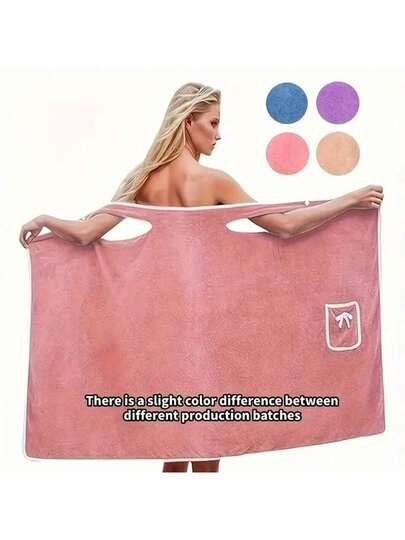 Roupão de banho feminino ultramacio de lã coral com bolso e conjunto de toalhas de banho - Roupão com saia de toalha grossa e absorvente para spa, sala de estar, piscina, roupa aconchegante para casa, presente de chá de panela, saída de banho pós-natação, perfeito para mães, noivas, estudantes universitárias, presente de Dia dos Namorados e Dia das Mães