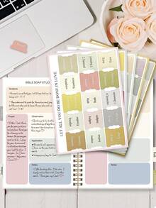 75张男女通用圣经标签，粉色圣经标签，圣经书卷标签，圣经学习标签，圣经索引标签，圣经学习用品，完美礼物 - 粉色 - 查看 4