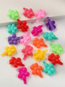 20 قطعة/مجموعة مشابك شعر زهرية ملونة جميلة من البلاستيك، إكسسوارات شعر صغيرة للفتيات، مناسبة للحياة اليومية أو العطلات