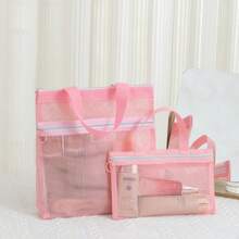 New Makeup Bag Organizer, Small Portable Handheld Toiletry Bag, Multi-Function Mesh Pouch Wholesale,Pouch,Makeup Pouch,Travel Essential - Multicolor - View 12