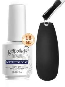 2瓶18毫升免擦洗凝胶底油和面油套装，光泽持久，适用于家庭美甲沙龙DIY，需配合UV/LED灯使用。1/2/3瓶装，包含免擦洗底油、哑光面油和面油。