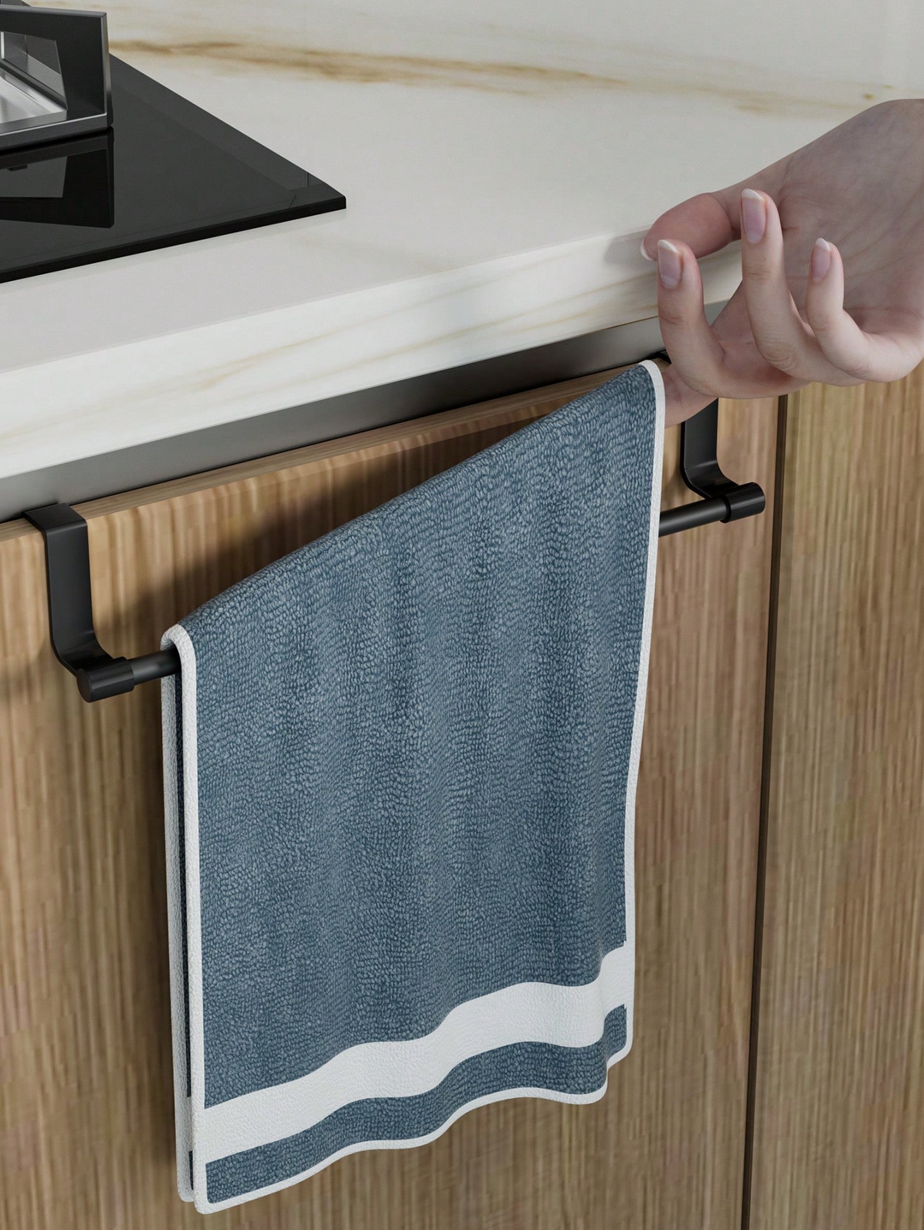 رف للخزانة - خطاف موفر للمساحة بدون ثقب، يُثبت على...