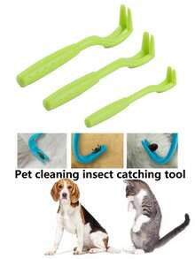 3 pièces Outil de retrait de tiques pour animaux de compagnie - 3 tailles pour résoudre facilement les problèmes de puces et de poux chez les chiens et les chats, attrapeur de puces et nettoyeur de poux efficace, pinces à épiler à puces et tiques pour animaux de compagnie - outil de toilettage essentiel