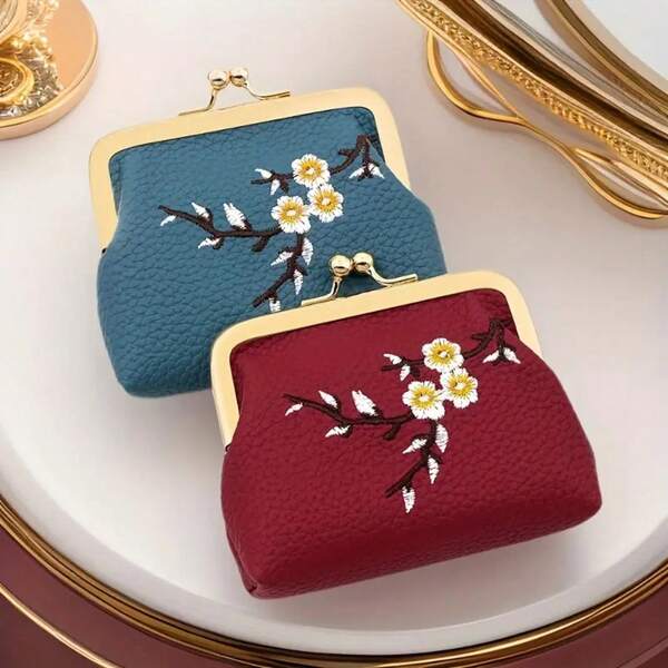 Gold Edge Wallet, Mini Wallet, Women's Handbag, Embroidered Student Coin Purse