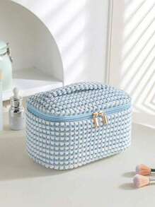 Borsa per il trucco da donna, borsa per la conservazione dei cosmetici, borsa per il trucco in velluto a coste, borsa per la conservazione di design estetico, scatola per la conservazione dei cosmetici di grande capacità, borsa per la conservazione dei cosmetici, essenziale per la casa e i viaggi, lascia che i tuoi cosmetici abbiano una casa