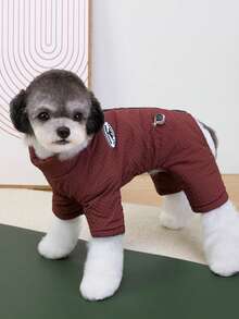 Haustierkleidung, Hunde 4-Bein Jumpsuit Weste, Herbst/Winter Gefütterte Fleecejacke Outfits