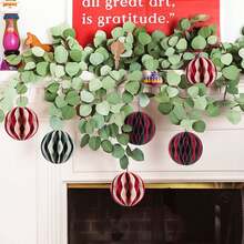 Christmas Cubic Structure Paper Decorations Mini Paper Lanterns Ornament For Christmas Tree Home Party Decor