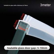 1/3 Meter Silicone Rubber Window Sealing Strip Portable Glass Door Fixture Weatherstrip Household Door Window Seal Gap 5-10mm Waterproof - Multicolor - View 13