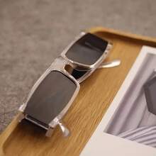 Y2K Cyberpunk Style Future Glasses - Wide Lens, Lightweight Plastic Frame, Fashionable And Avant-Garde Unisex Party And Daily Accessories,  Glasses, Rectangular Lens Design, Simple Shape, Exclusive For Fashion Enthusiasts - 透明/銀色 - 查看 9