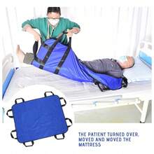 Almohadilla De Cama De Posicionamiento con Asas, Sábana De Transferencia para Pacientes, Reutilizable, Impermeable Y Antideslizante, Apto para El Transporte De Pacientes Y Personas Mayores - Azul Marino - Ver 7