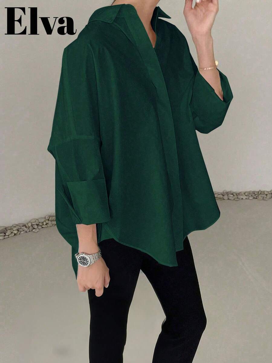 بلوزة سوداء ELVA، بنمط نقاط بولكا ذات طراز فاخر رجعي، بأكمام طويلة وقصة فضفاضة، مناسبة لارتداء المرأة في المكتب، بما في ذلك ملابس علوية الملابس للعمل، الخريف، العودة إلى المدرسة، ملابس رسمية للعودة إلى المدرسة، طراز صديق، ملابس عمل رسمية، ارتداء الشتاء، رؤوس السنة الجديدة والأعلى الصيفية. عيد الحب، رأس السنة الجديدة