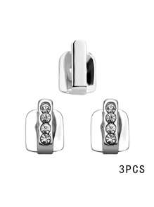 1 Set Single Row Smooth Gold, Silver, Rose Gold Cubic Zirconia Bar Teeth Grillz, Unisex Hip Hop, Nightclub, Rock Style Party Decoration, Holiday Gift, Adjustable