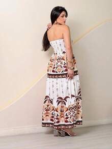 Look Of Millions!!! Long Strapless Dress With Floral Print - Lavado ligero - Ver 3