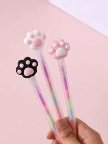 1pc/3pcs/6pcs Colorful Spiral Neutral Pens, Cat Paw Pastel Pens, Gradient Color Planner Pens, Dreamlike Doodle Rainbow Pens, Multi-Color In One Pen, High-Quality Creative Student Stationery Pens, DIY Graffiti Drawing Pens, Suitable For Sketching And Painting, Professional Drawing Pens For Artworks, Waterproof And Smudge-Proof, Smooth Writing