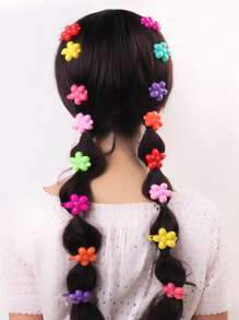 20 قطعة/مجموعة مشابك شعر زهرية ملونة جميلة من البلاستيك، إكسسوارات شعر صغيرة للفتيات، مناسبة للحياة اليومية أو العطلات