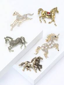 复古合金马胸针 - 时尚动物别针，男女皆宜，适合派对装扮配饰/朋友聚会徽章礼物