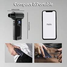 Mini Fan, 990,000 RPM Electric Portable Air Dust Collector, Mini Blower, Equipped With 2 Rechargeable 2000mAh Batteries, For Cleaning Keyboards, Computers, Cars, And Homes.