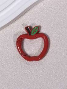 2 قطعة دائرية مفتوحة مطلية بشكل تفاحة ملونة مزودة بزنبرك للمفاتيح، اكسسوارات مجوهرات DIY موصل مناسب لتعليق الحقيبة