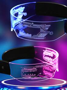 新款LED防护眼镜，7种颜色可选，未来感设计，11种灯光模式，适用于蜂窝灯光秀、夜店、DJ派对、嘉年华和角色扮演装饰。 - 科技眼鏡 - 查看 5