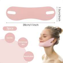Double Chin Reducer Reusable V Line Face Lifting Chin Mask Chin Strap For Double Chin Face Lifting Belt Chin Lift Mask For Skin Tightening And Preventing Sagging Pink - 如圖 - 查看 2