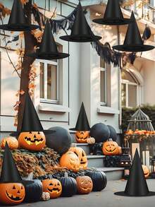 12pcs Witch Hats Halloween Decor Accessories Thickened Bulk Halloween Decorations Outdoor Indoor Decor For Home Porch Yard Ceiling Spooky Halloween Party Ornaments Good Halloween Stuff Essential Halloween Props Good Halloween Gifts Halloween Room Decor Halloween Decor Home Halloween Party Gift