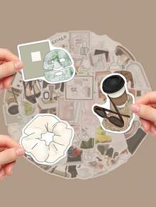 50pcs Original Dazzling Colourful Creative Stickers Asymmetrical Shape Not Repeatable For Skateboards Mobile Phone Cases Shelves Shelves Flat Shells Bicycle Helmets Decorative Stickers Perfect For Christmas Halloween Bright Colours - Multicolor - View 4