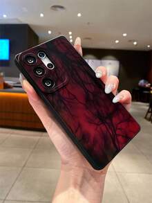 1pc Dark Gothic Style Red Blood Vessel Pattern Painted Pupil Black Matte Texture TPU Protective Phone Case, Suitable As Gift For Boyfriend/Girlfriend, Compatible With Apple, OPPO, Vivo And Other Android Models - Multicolor - View 4