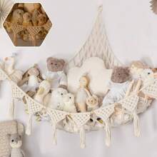 Tinabless 1 件超大号毛绒动物收纳网或吊床，适用于小型或大型毛绒玩具。灰色毛绒玩具收纳架 - 灰色 - 查看 9