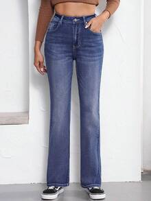 Womens Slim Fit Jeans Embroidered Flare Jeans For Women High Stretch Floral Denim Pants Women