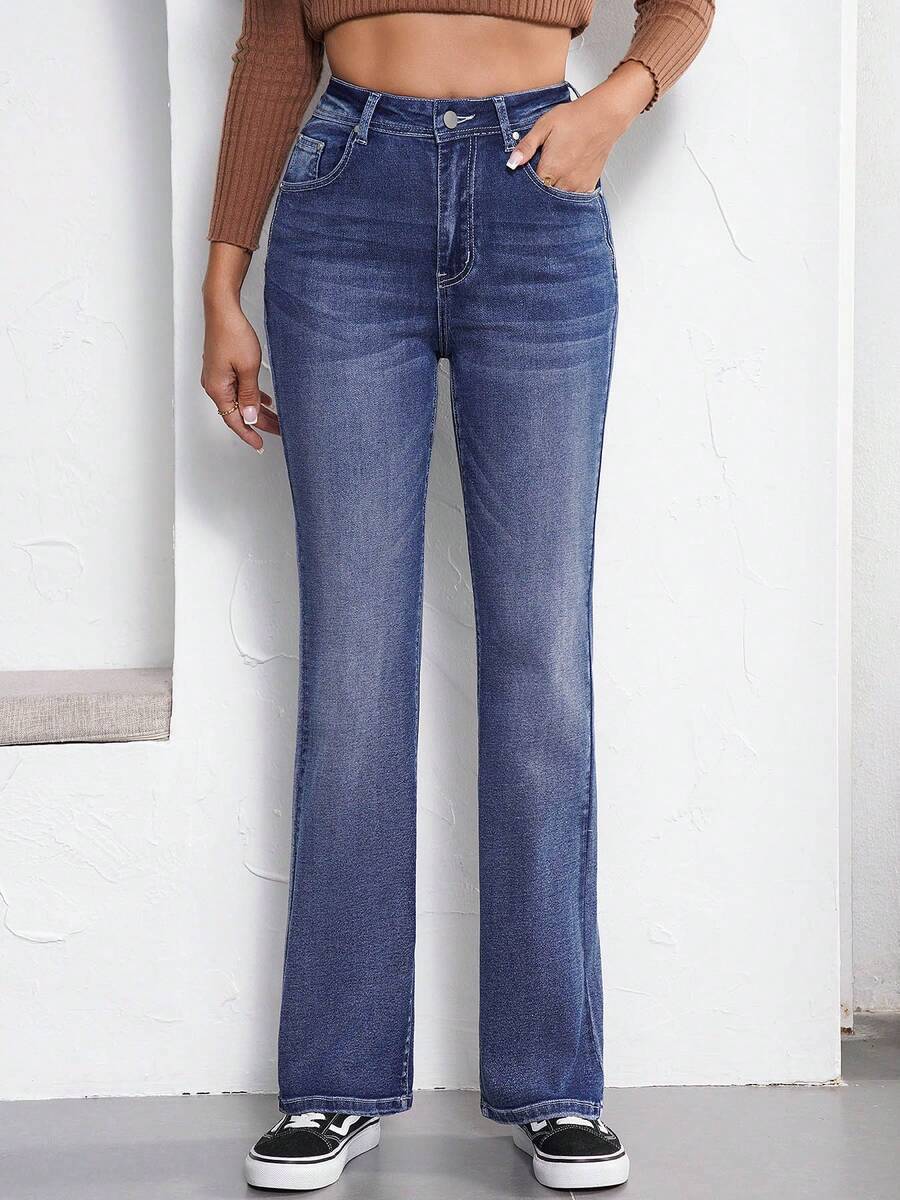 Womens Slim Fit Jeans Embroidered Flare Jeans For Women High Stretch Floral Denim Pants Women